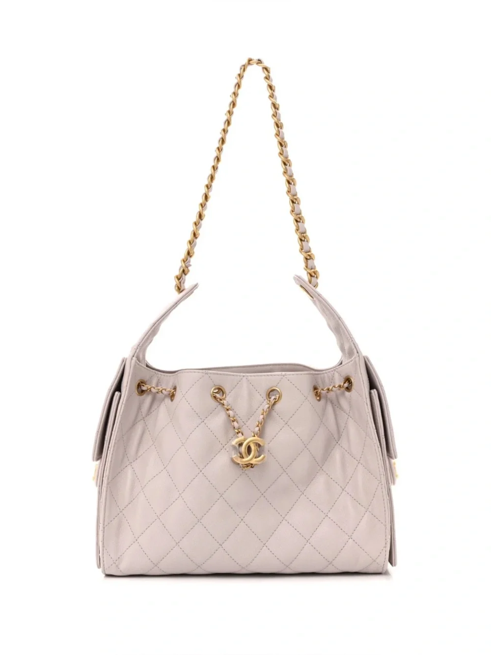 Chanel 25 Lavender Quilted Drawstring Shoulder Bag in size Small